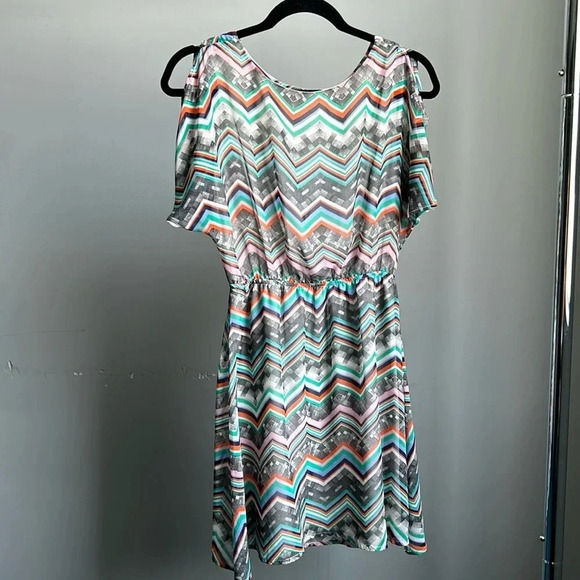 Francesca's Blue Rain Colorful Mini Dress | Mini Dress | Colorful | Eclectic - Picture 2 of 12